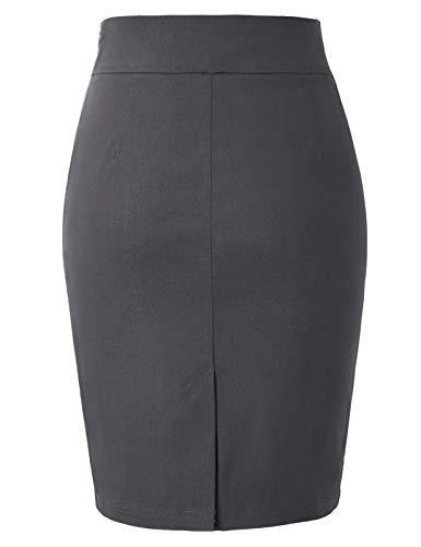 Image of Kate Kasin Women Stretch Above Knee Pencil Skirt, High Waist Slim Fit