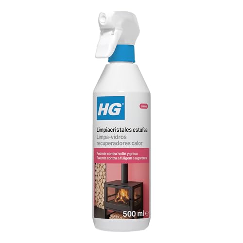 HG Aerosol Limpiador para Cristales de Estufa para Hornos y Chimeneas, Elimina Hollín, Grasa y Alquitrán – 500 ml
