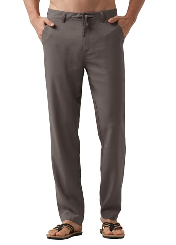 Image of Willit Men's Linen Pants Casual Lightweight Drawstring 29 inch 30 inch 32 inch