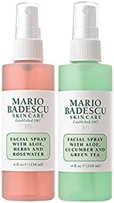 Mario Badescu Facial Spray Herbs/Rosewater and Cucumber/Green Tea, 4 Fl Oz (Pack of 2)