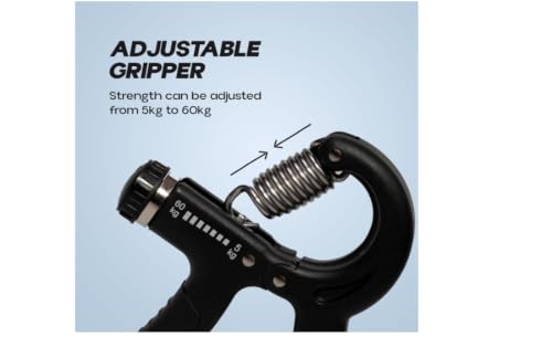 Image of Adjustable Hand Grip Strengthener, 5-60 kg Resistance, Black
