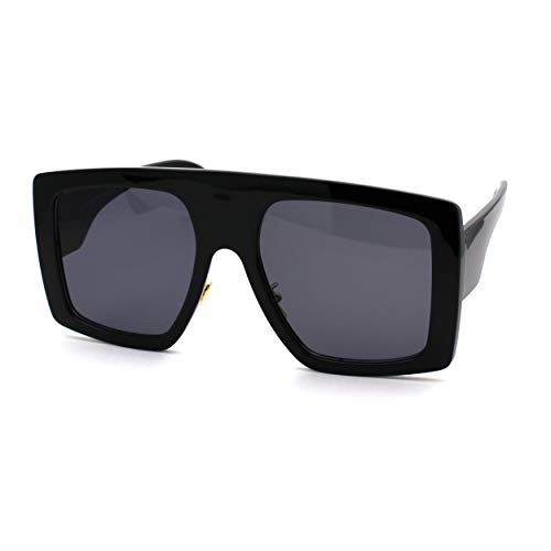 Retro Flat Top Oversize Rectangular Mobster Sunglasses2