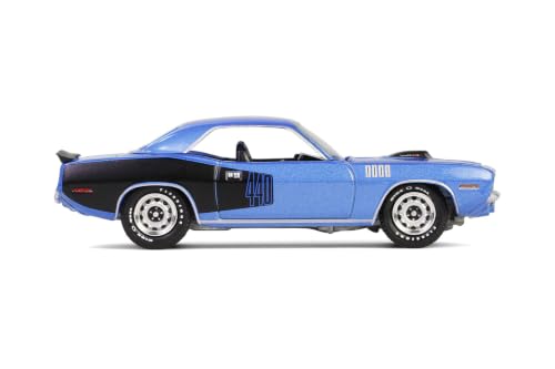 Modelo a escala 1:64 carro 1971 440 6bbl Blue Metallic miniatura 4