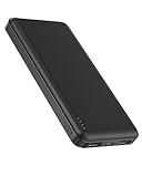 Power Bank 10000mAh Portable Charger, Slimmest 5V/3A Battery Pack, USB C Input & Output External Phone Charger, Compatible with iPhone 15 14 13 12, Galaxy S24 S23 S22, iPad, Pixel, etc (Black)