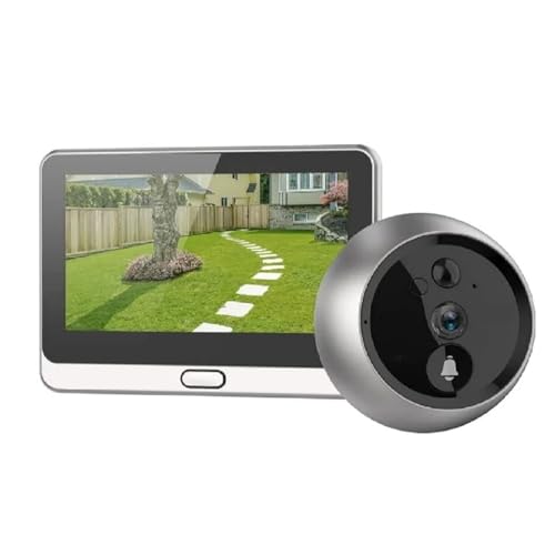 YVAAASIYC Cámara con Timbre de vídeo Pantalla a Color inalámbrica, 4,3", Incorporado, detección Movimiento PIR, visión Nocturna 5M, DP2C