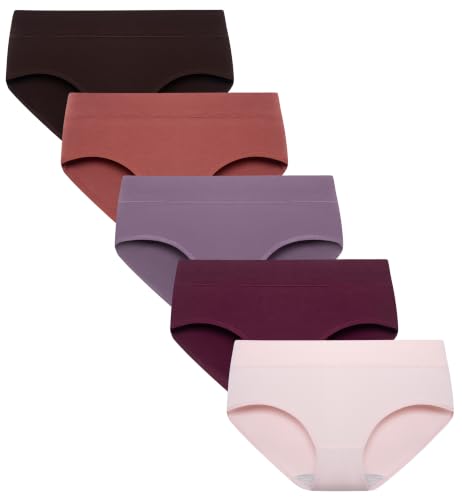 Image of Cotton Underwear for Women Mid Rise Hipster Panties Full Briefs Stretchy Ladies Full Coverage Panties