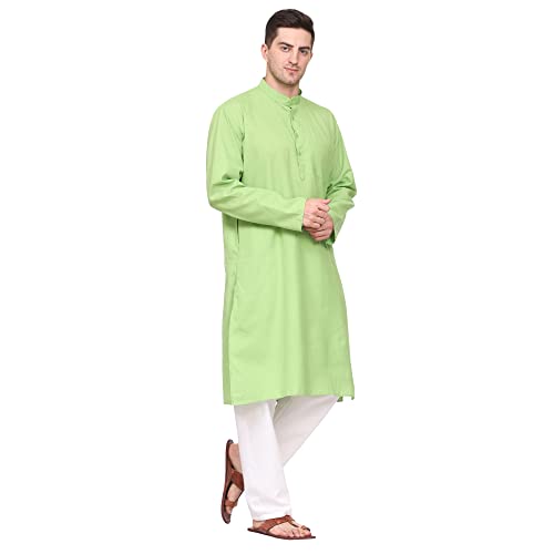 Image of ITOS365 Men Cotton Blend Kurta Pyjama Set Party Fashion Regular Ethinic Wear Indian Dress Gift for Men