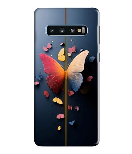 Image of Stylish Butterfly Printed Hard Back Case Cover Compatible for Samsung Galaxy S10 (Multicolor) - D1665
