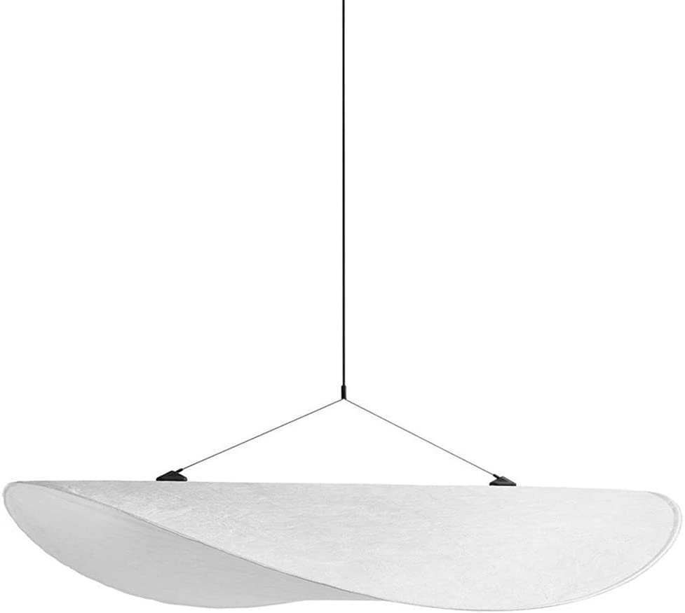 Lustre LED blanc en soie anti-éblouissement suspension rétro 50 cm pour salon et bureau