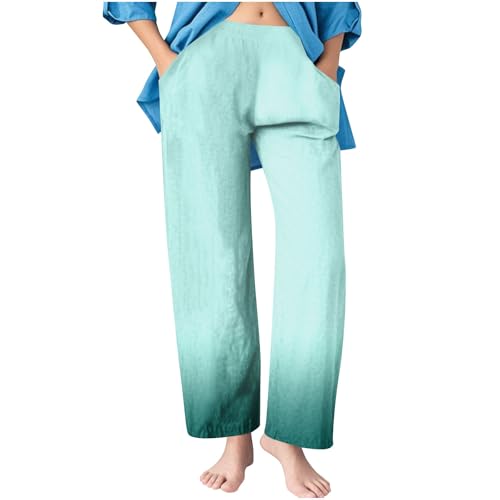 Girls Gradient Cute Summer Workout Pants Elastic Waist Lightweight Straight Yoga Trousers with Pockets for Kids 4-14 Years 7