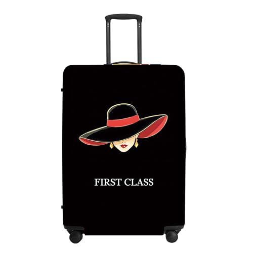 Image of Fashion Women Silhouette Luggage Cover, Black & Red First Class Design Waterproof Suitcase Protector, Stylish Anti-Scratch Travel Case