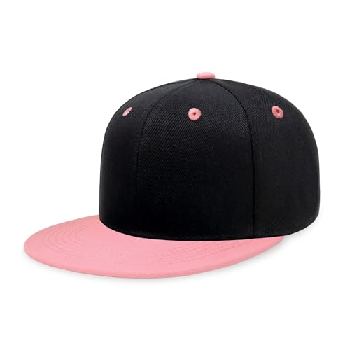 Image of CHOK.LIDS Flat Bill Visor Classic Snapback Hat Blank Adjustable Brim High Top End Trendy Color Style Plain Tone Baseball Cap