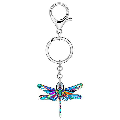 WEVENI Cute Dragonfly Gifts for Women Girls Acrylic Dragonfly Keychain Insect Keyring Pendant Charms Purse Wallet Accessories (Dragonfly D)4