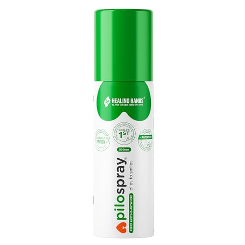 Image of Healing Hands PiloSpray Piles Treatment Spray - 35 gram, Patented Plant Based Hemorrhoids and Fissure Solution, Clinically Proven, Herbal & Natural Care