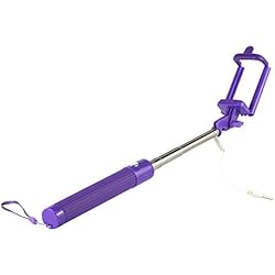 Palo De Fotos Para Movil Konix Palo para selfies Mobility, compatible con teléfonos inteligentes de todas las marcas, disparador remoto, conector jack, brazo de 65 cm, morado