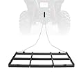 WUTIST 4FT Drag Harrow Driveway Grader Heavy Duty Tow Behind Drag Lawn Leveling Rake for UTV ATV Tractor Mower Land Leveler Lawn Leveling Rake W/ 4FT Chain Black