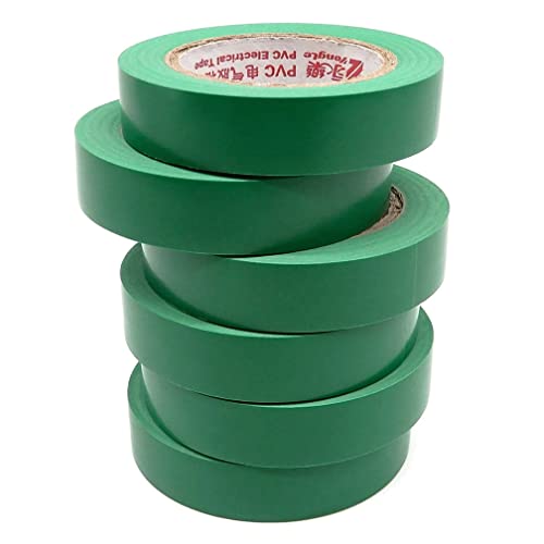Image of Maveek Electrical Insulation Tape, PVC Vinyl Electrical Tapes with Rubber Based Adhesive, Heat Resistant, Flame Retardant, Waterproof(6 Rolls,Green)