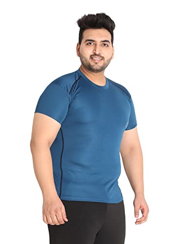 Image of CHKOKKO Men's Polyester Regular Fit Solid Sports T-Shirt