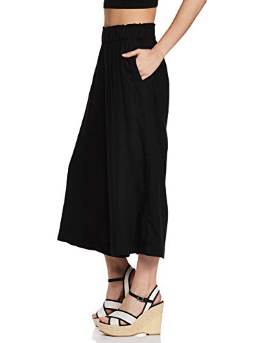 Image of Marks & Spencer Womens Linen Mix Plain Regular Fit Trouser (XS) Black