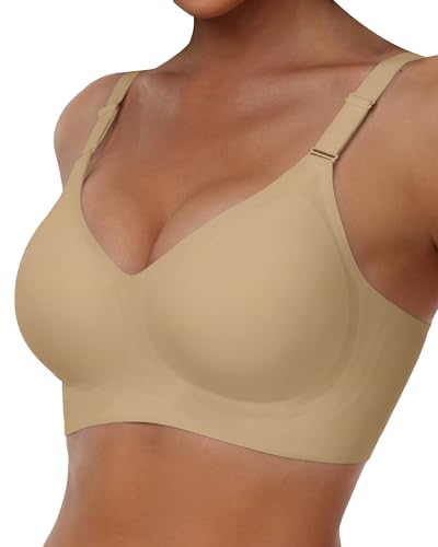 Comfortable Wireless Seamless Bras for Women Soft Support Push Up Full Coverage No Underwire Everyday T Shirt Bra