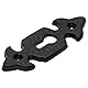 Merriway BH01796 Offenes Schlüsselloch, Fleur de Lys, Schwarz antik / Weiß