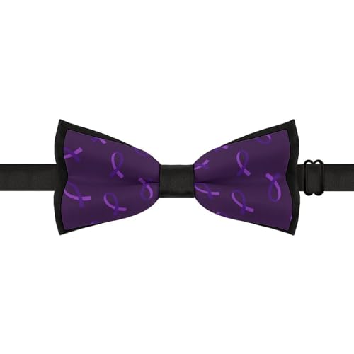 GoasNei Epilepsy Awareness Month Bow Tie for Men Adjustable Necktie Funny Tie Neck Ties for Weddings Party