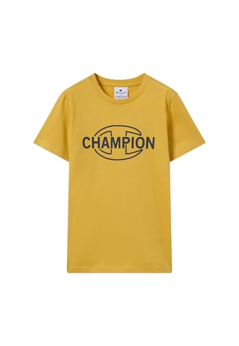 Champion Legacy Boys, Camiseta gráfica de Cuello Redondo, L, Amarillo, Amarillo, L