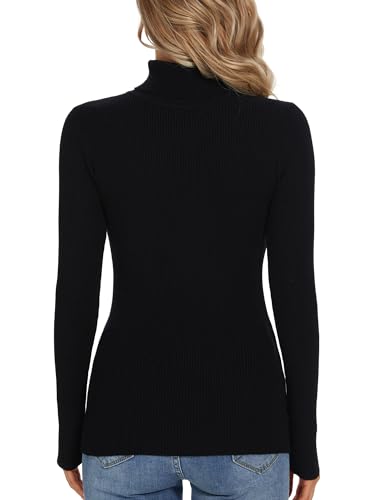 Turtleneck Sweaters for Women Ribbed Long Sleeve Pullover Sweater Slim Fit Jumpers Casual Trendy Knit Tops4