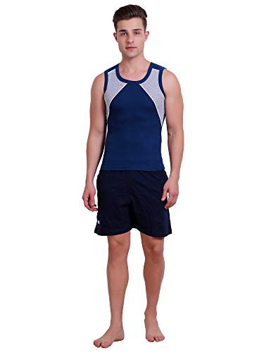 Image of T.T. Cotton Blend Shorts for Men | Regular Fit | Elasticated & Zipper | 2 Sided Pockets & 1 Back Pocket | Solid | Above Knee Length Bermuda Short | Ideal for Casual Outings