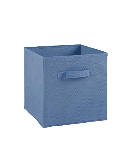 Compo Boîte de Rangement Tiroir avec Poignée en Tissu Bleu Clair 27 x 27 x 28 cm