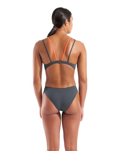 Image of Arena Womens Solid Team Swimsuit Tech Back Multi MaxLife Open Back Bathing Suit Athletic Swimwear