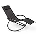 Mondeer Relaxlieger Liegestuhl Klappstuhl Schwingliege Schaukelsessel Faltbar 160 kg Belastung Geeignet für Garten, Terrasse, Patio, Pool, Schwarz