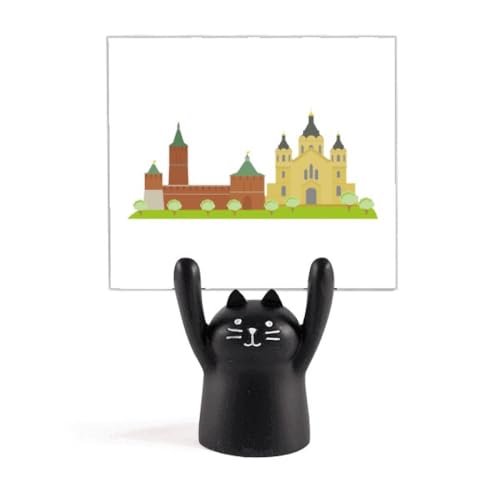 Pince note chat noir pour ne plus perdre vos mémos bureau souvenir Russie