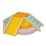 ソフトブロックセット アスレチック ブロック クッション 階段 布製カバー 大型 室内玩具 遊具 キッズスペース 子供 キッズ 幼児 保育園 保育用品 プレゼント (Aタイプ-マルチカラー)