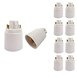 Gx24q to E26/E27 Socket Adapter, 10 Pack 4 Pin Light Bulb Adapter Gx24 to Medium Edison Bulb Base 4 Pin Gx24q CFL to E26 E27 Lamp Base Socket Converter Light Fixture Remove Bypass The Ballast
