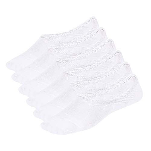 WHISPER DEER No Show Liner Socks Women - (Size 4-7/7-10/10-13) Low cut Invisible Cotton Sneaker Socks with Non Slip Grips