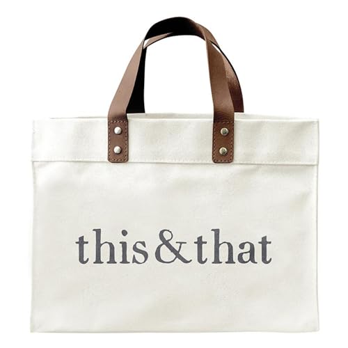 Image of Santa Barbara Design Studio Tote Bag For Women Canvas Shoulder Bag with Genuine Leather Handles,