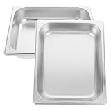Toyvian 2 Stück Edelstahl Hotel Pfannen Rechteckig für Buffet und Gastronomie Spülmaschinenfest Vielseitig Einsetzbar mit Elegantem Design