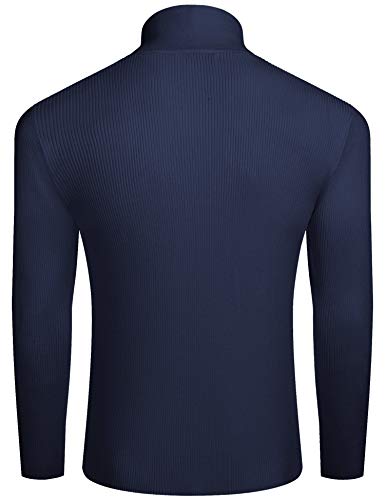 Pull en tricot pour homme bleu taille L Coofandy chic et confortable - 5