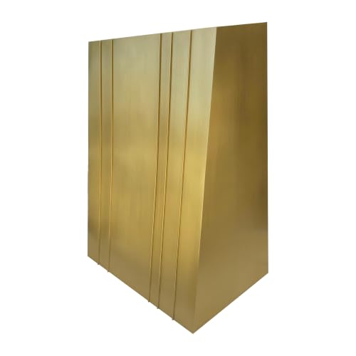 Image of SINDA Brass Range Hood with Internal Motor, Lighting and Baffle Filter, 36 inchW x 48 inchH, Wall Mount, Brushed Brass Color, In Stock