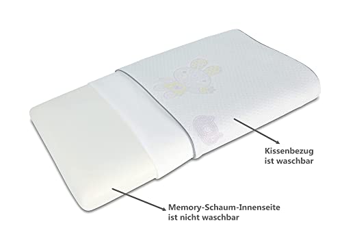 SIKAINI Cuscino per la salute dei bambini, per dormire e dormire in memory foam ipoallergenico (3-8 anni)