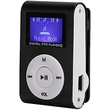 Mini MP3 Player, Portable Music Player with Clip Classical Music MP3 Players Device with Digital LCD Display Sports MP3 BackClip Music Media Player Support Memory Card Black