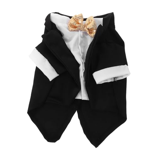 BESPORTBLE Disfraz formal para perro con pajarita, negro miniatura 1