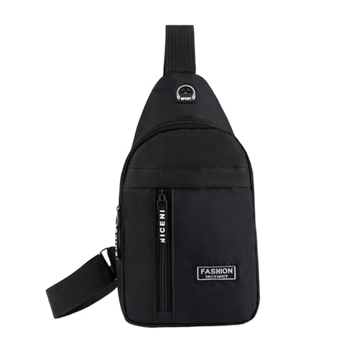Crossbody Sling Bag for Men, Casual Shoulder Backpack Chest Bags with USB Charger Port For Travel Gym Biking Cycling