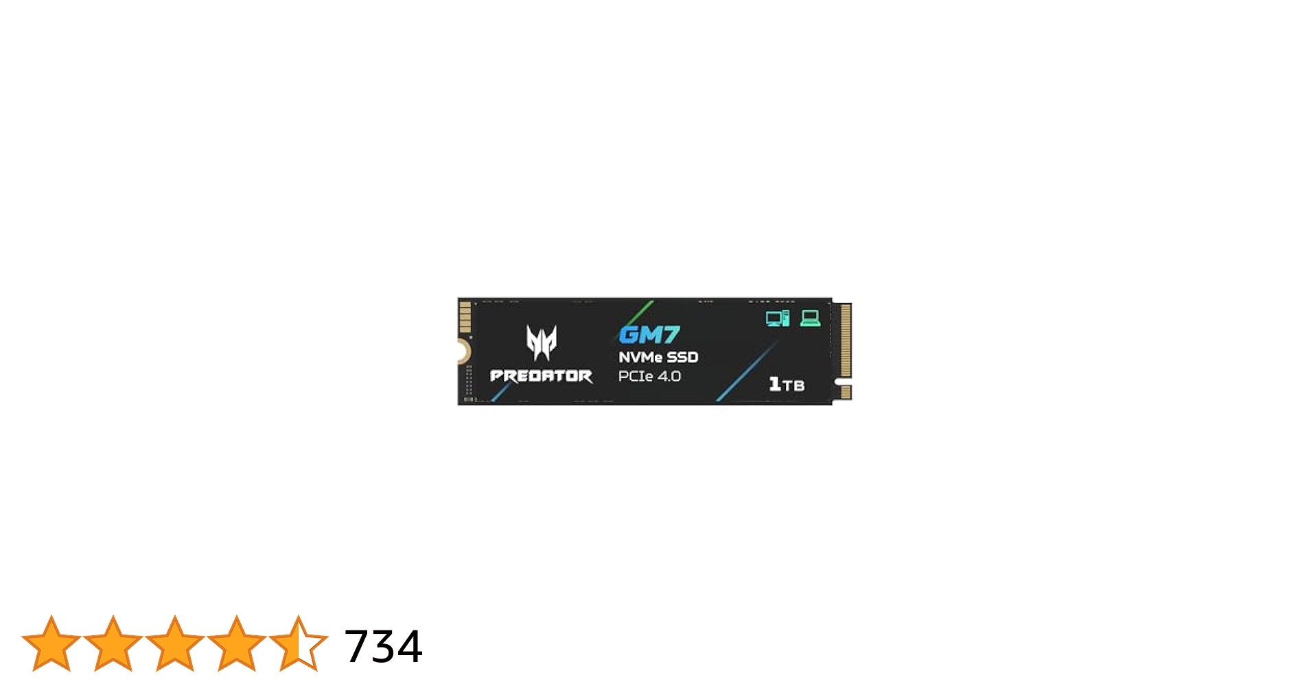 内蔵型SSD Acer Predator 1TB M.2 2280 PCIe NVMe SSD Amazon | Acer Predator SSD 1TB PCIe Gen4x4 NVMe1.4 M.2 2280