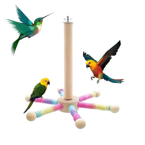 Bird Perches - Spinner Parakeet Toy, Bird Perch For Cage, Interactive 360 Degree Rotating Sparrow Exercise Wheel, Rotating Windm