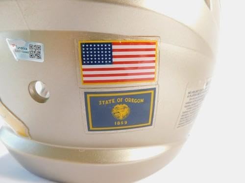 2016 Oregon Ducks Team Used Riddell Football Helmet 1916 Throwback Spring Game - Unsigned NFL Game Used Helmets