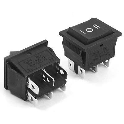 Commutateur 6 broches AC 250V 16A DPDT à souder en lot de 2
