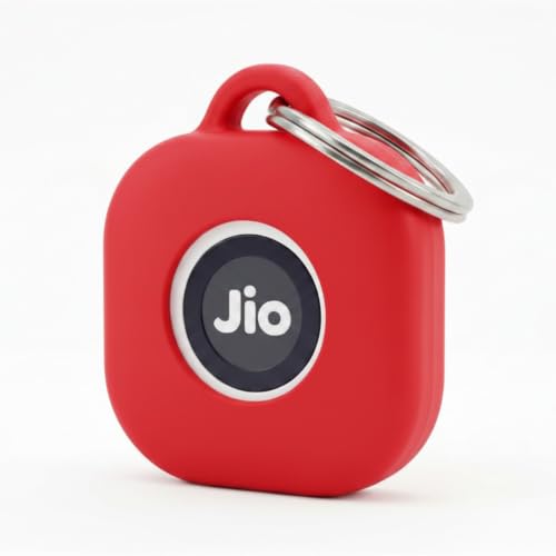 Image of Case for JioTag with Keychain Ring, Protective Holder Cover for Jio Tag Tracker, Anti-Lost & Shockproof Accessory for Keys, Luggage, Pets, and Backpacks (2, Red)