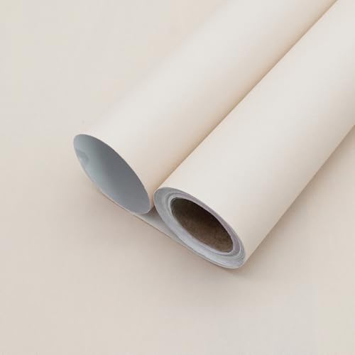 Image of Yancorp 16 inchx120 inch Matte Beige Contact Papaer Peel and Stick Wallpaper Vinyl Wrap Countertop Wallpapers Waterproof for Cabinets Drawers Bedroom Kitchen Self-Adhesive Wallpaper